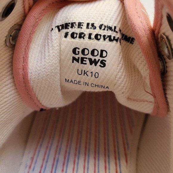 Good News Shoes Hurler Canvas Stripe Hi-tops Unisex Sustainable Sneakers UK 11 - Picture 8 of 8